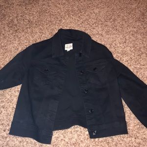 Black cropped jean jacket